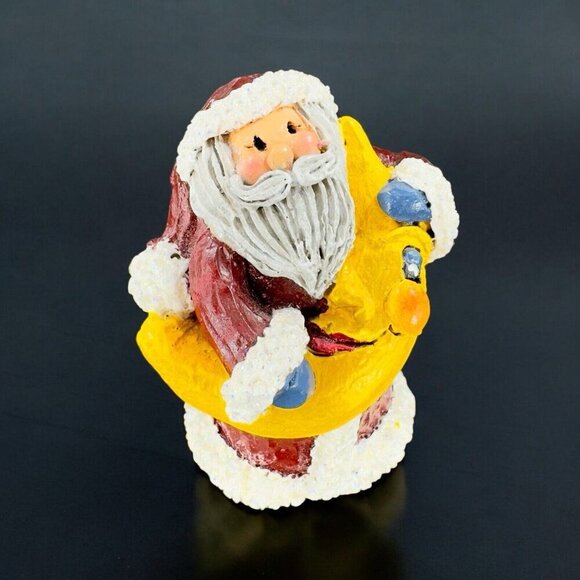 1997 Dreamsicles Cast Art Kristin Whimsical Santa Claus Moon Figurine Signed - Picture 1 of 15